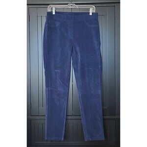 Rafaella Weekend Velour Pants Womens Size 8 Comfort Blue Stretch Pull On Cozy